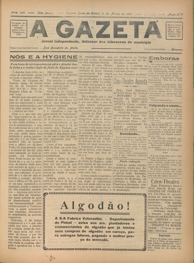 Capa de um dos jornais.