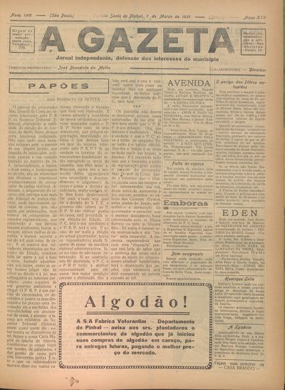 Capa de um dos jornais.