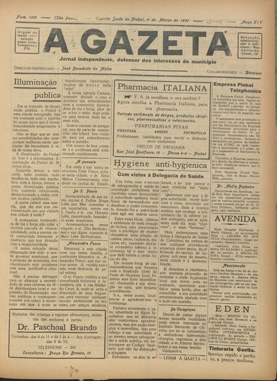 Capa de um dos jornais.