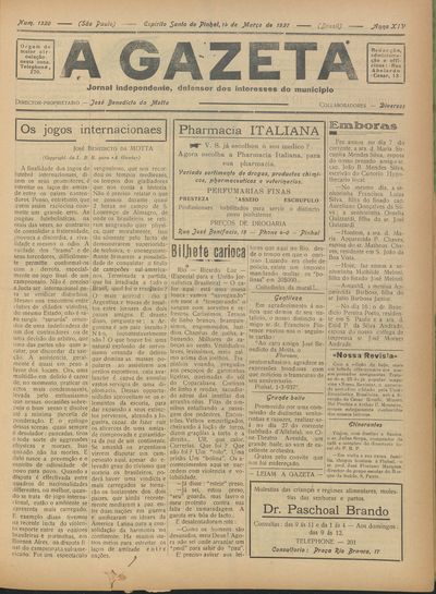 Capa de um dos jornais.