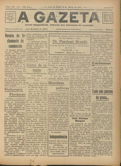 Capa de um dos jornais.