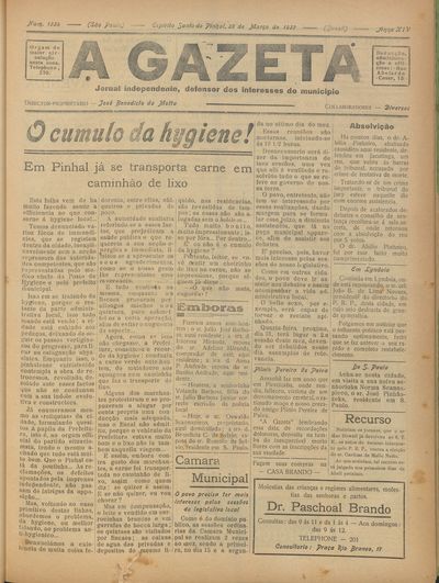 Capa de um dos jornais.