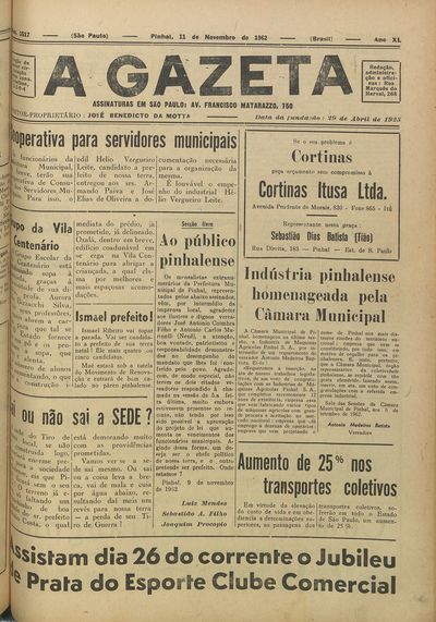 Capa de um dos jornais.