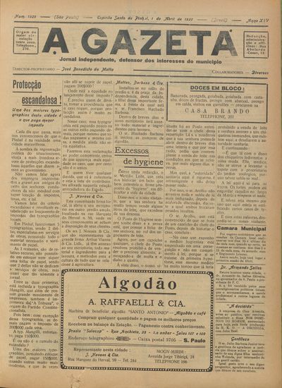 Capa de um dos jornais.