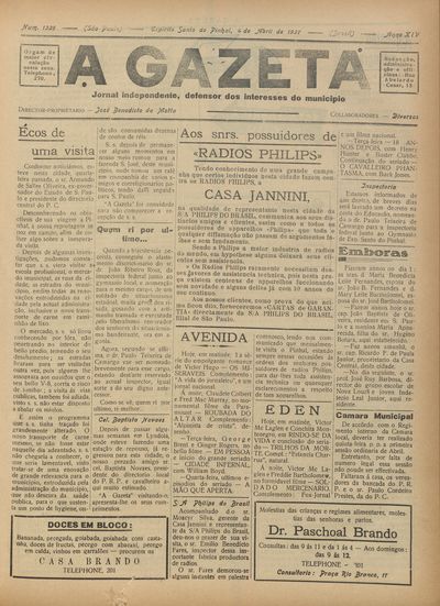 Capa de um dos jornais.