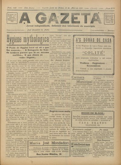 Capa de um dos jornais.