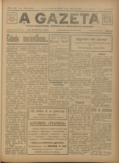 Capa de um dos jornais.