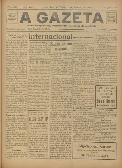 Capa de um dos jornais.
