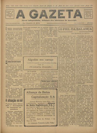 Capa de um dos jornais.