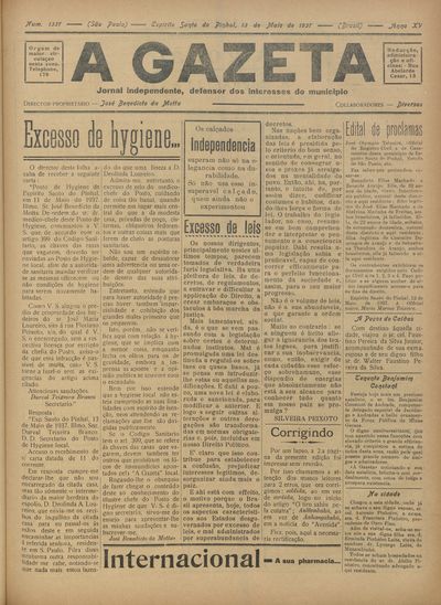 Capa de um dos jornais.