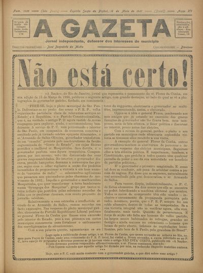 Capa de um dos jornais.