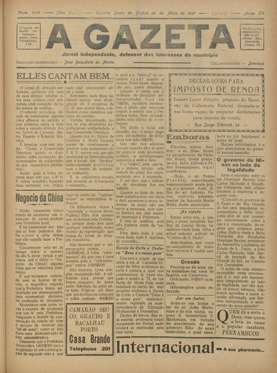 Capa de um dos jornais.