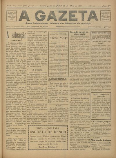 Capa de um dos jornais.