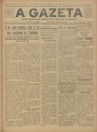 Capa de um dos jornais.