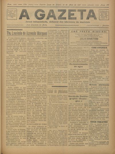 Capa de um dos jornais.