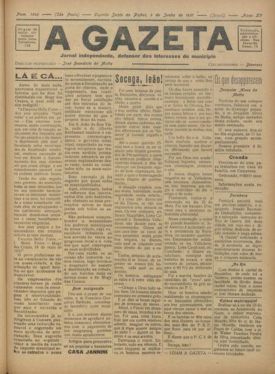 Capa de um dos jornais.
