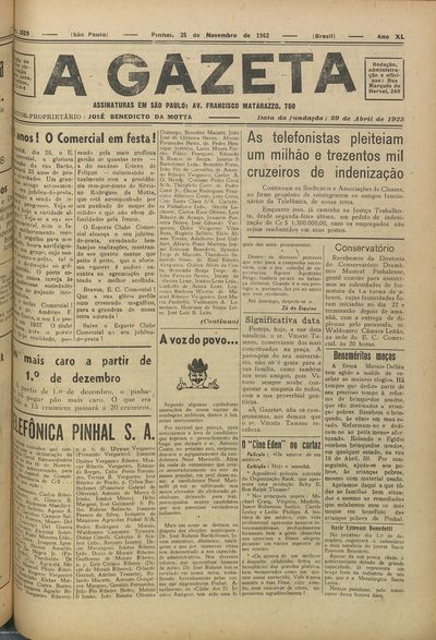 Capa de um dos jornais.