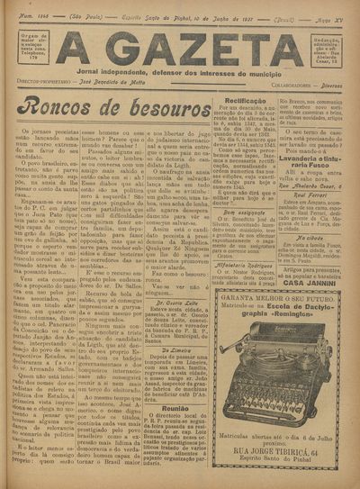 Capa de um dos jornais.
