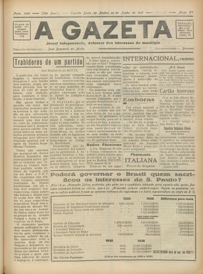 Capa de um dos jornais.