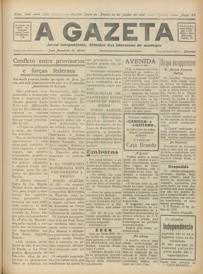 Capa de um dos jornais.