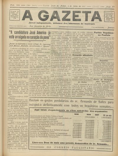 Capa de um dos jornais.