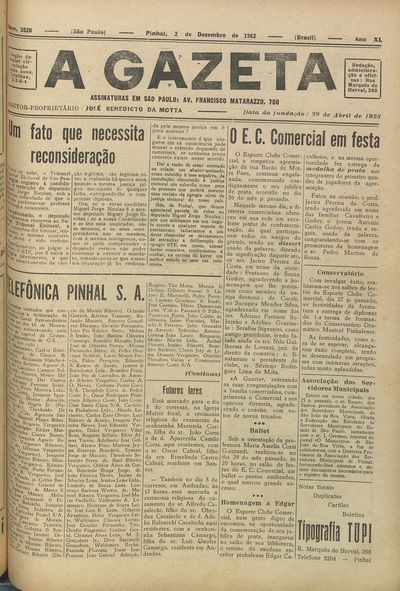 Capa de um dos jornais.