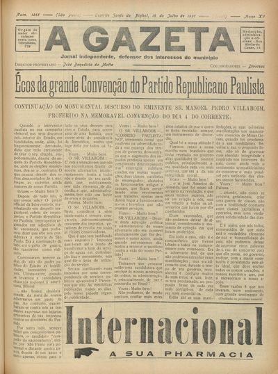 Capa de um dos jornais.