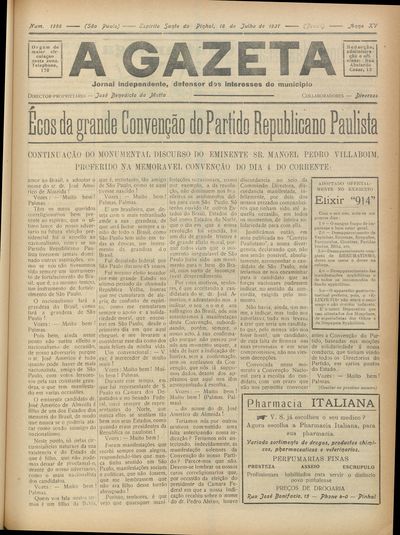 Capa de um dos jornais.