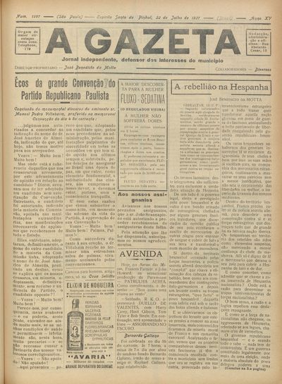 Capa de um dos jornais.