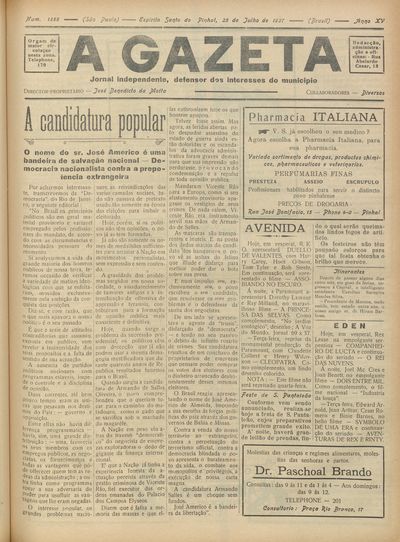 Capa de um dos jornais.