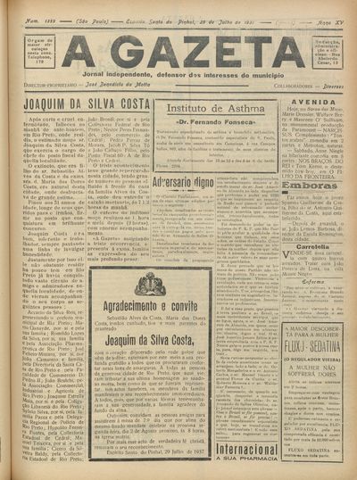 Capa de um dos jornais.