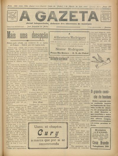 Capa de um dos jornais.