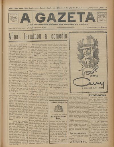 Capa de um dos jornais.