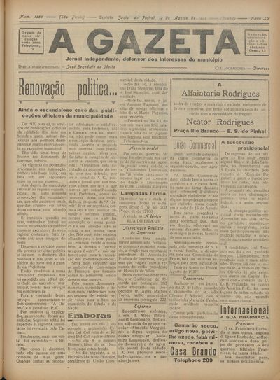 Capa de um dos jornais.
