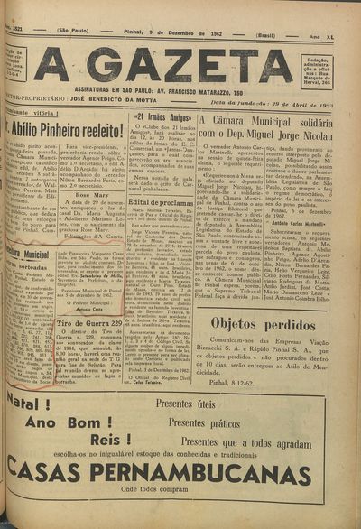 Capa de um dos jornais.