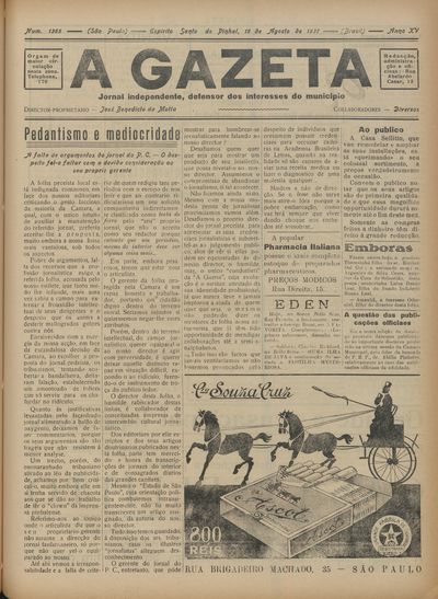 Capa de um dos jornais.