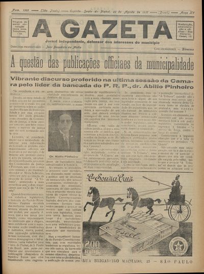 Capa de um dos jornais.