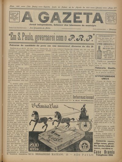 Capa de um dos jornais.
