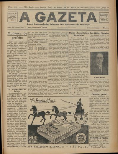 Capa de um dos jornais.