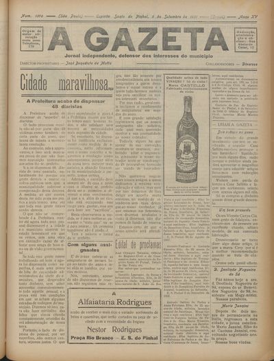 Capa de um dos jornais.