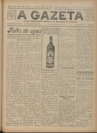 Capa de um dos jornais.