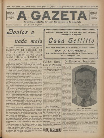 Capa de um dos jornais.