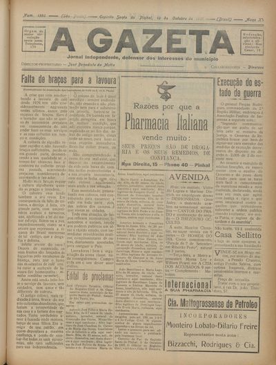 Capa de um dos jornais.
