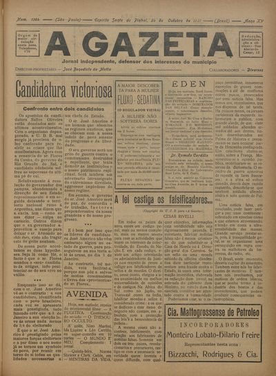 Capa de um dos jornais.