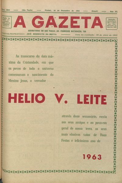 Capa de um dos jornais.