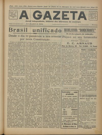 Capa de um dos jornais.