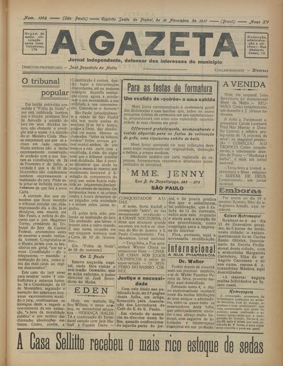 Capa de um dos jornais.