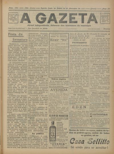 Capa de um dos jornais.