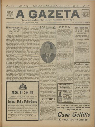 Capa de um dos jornais.