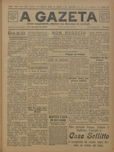 Capa de um dos jornais.